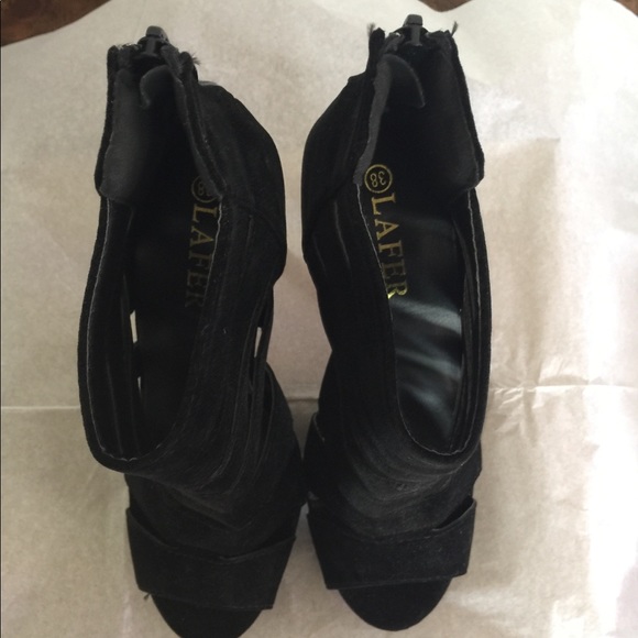 Used-Size 7.5-Finejo- Open Toe Platform Pumps - Picture 3 of 5